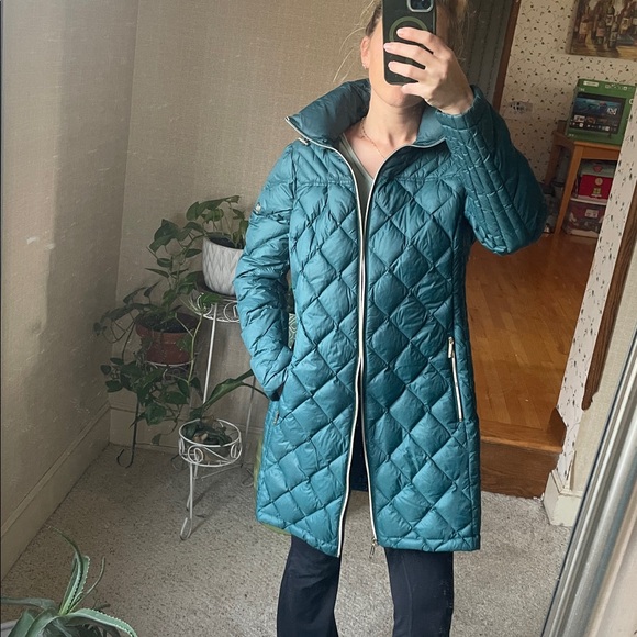 Michael Kors Packable Teal Quilted Puffer Coat M - Picture 3 of 13